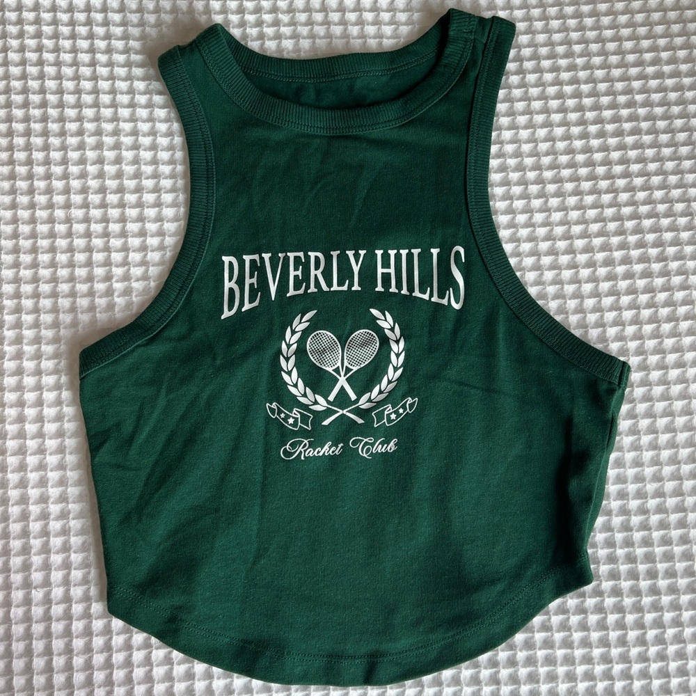 Wild Fable Green Graphic Cropped Tank